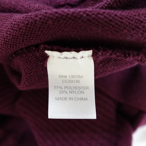 Charming Charlie | Pullover Cardigan/Sweater Women's Size Medium Wine Color - Picture 11 of 13